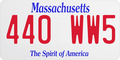 MA license plate 440WW5
