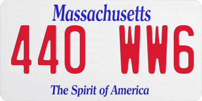 MA license plate 440WW6