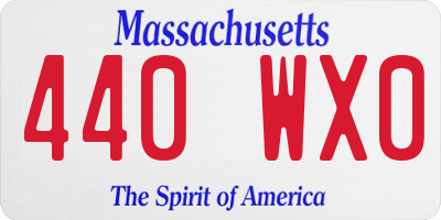 MA license plate 440WX0