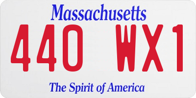 MA license plate 440WX1