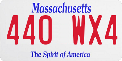 MA license plate 440WX4