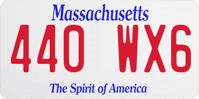 MA license plate 440WX6