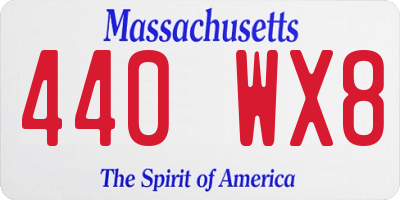 MA license plate 440WX8