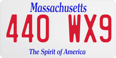 MA license plate 440WX9