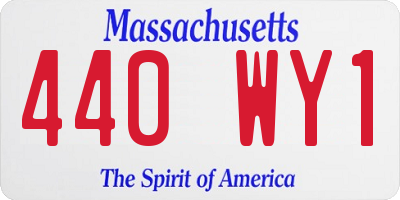MA license plate 440WY1