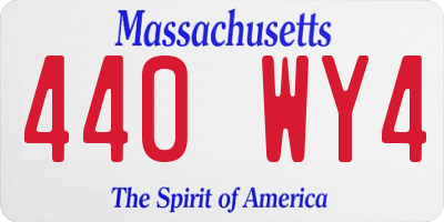 MA license plate 440WY4