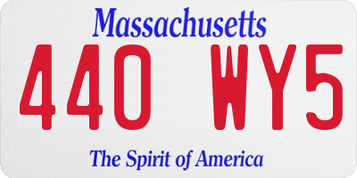 MA license plate 440WY5