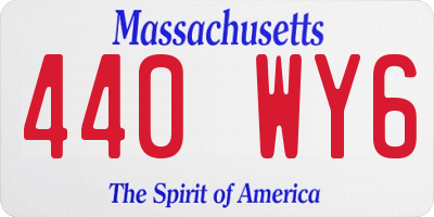 MA license plate 440WY6