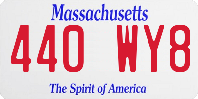MA license plate 440WY8