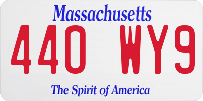 MA license plate 440WY9