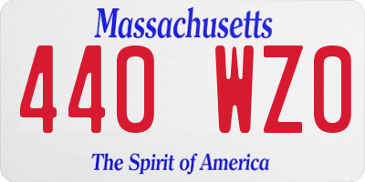MA license plate 440WZ0