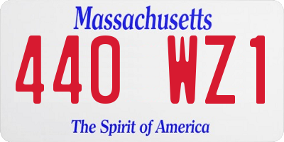 MA license plate 440WZ1