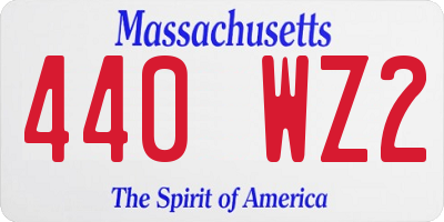 MA license plate 440WZ2