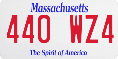 MA license plate 440WZ4