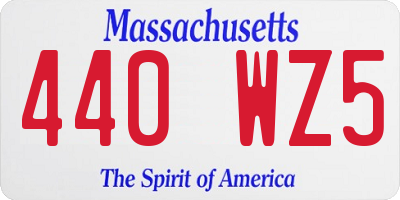 MA license plate 440WZ5