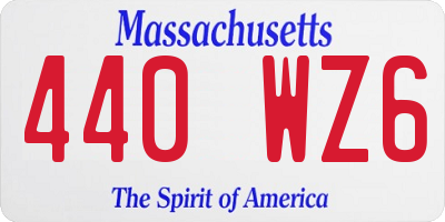 MA license plate 440WZ6