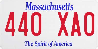 MA license plate 440XA0