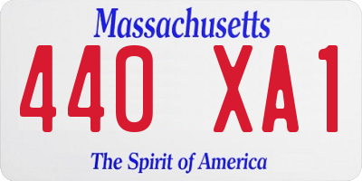 MA license plate 440XA1
