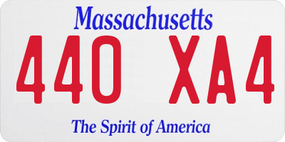 MA license plate 440XA4