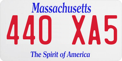 MA license plate 440XA5