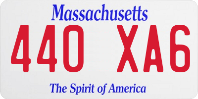 MA license plate 440XA6