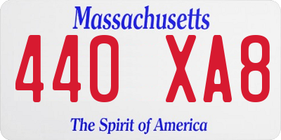 MA license plate 440XA8