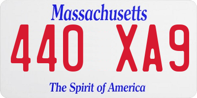 MA license plate 440XA9
