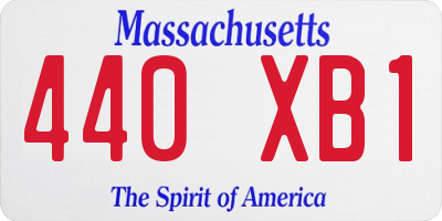 MA license plate 440XB1