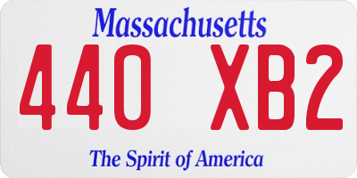 MA license plate 440XB2