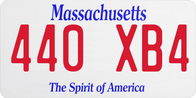 MA license plate 440XB4
