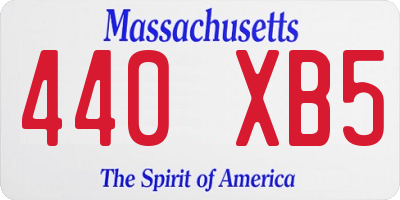 MA license plate 440XB5