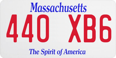 MA license plate 440XB6