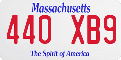 MA license plate 440XB9