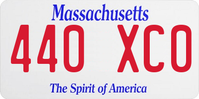 MA license plate 440XC0
