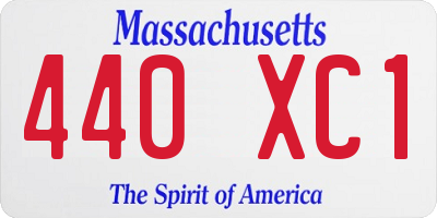 MA license plate 440XC1