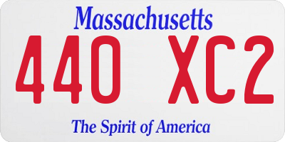 MA license plate 440XC2