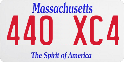 MA license plate 440XC4