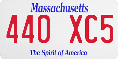 MA license plate 440XC5