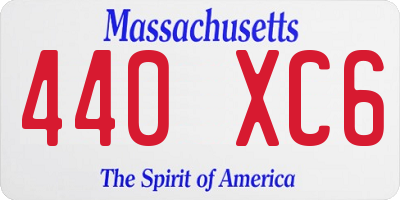 MA license plate 440XC6