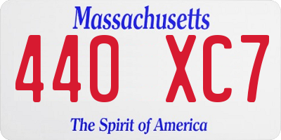 MA license plate 440XC7