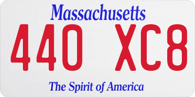 MA license plate 440XC8