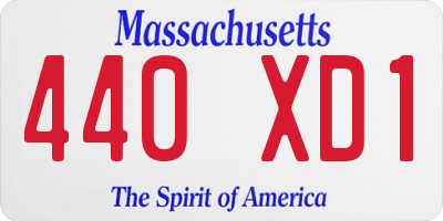 MA license plate 440XD1
