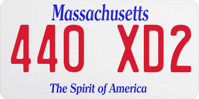 MA license plate 440XD2