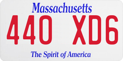 MA license plate 440XD6
