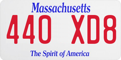 MA license plate 440XD8