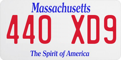 MA license plate 440XD9