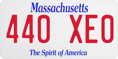 MA license plate 440XE0