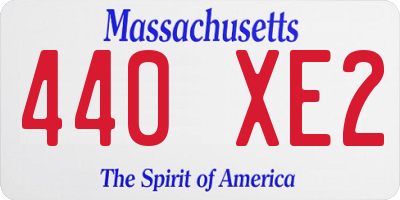 MA license plate 440XE2