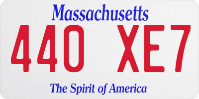 MA license plate 440XE7