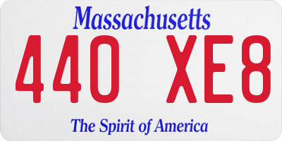 MA license plate 440XE8